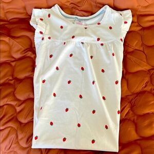 Boden White and Red Polka Dot Short Sleeve Tee